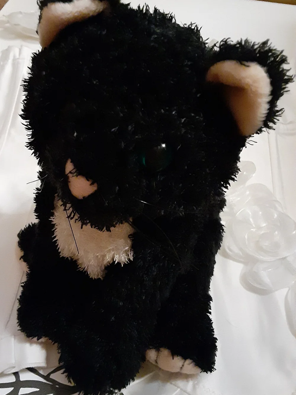 Vintage Applause Plush Black White Cat Stuffed Animal Toy